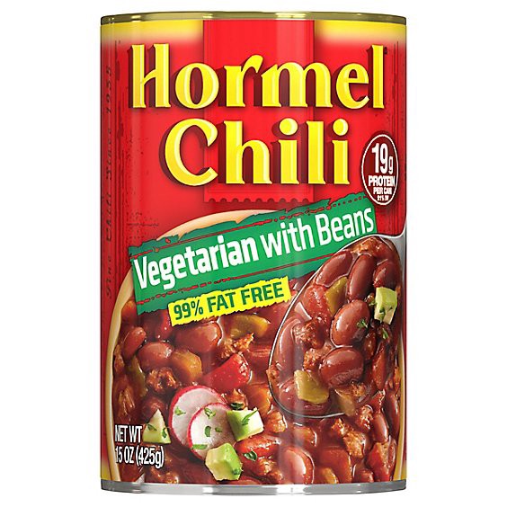 slide 1 of 6, Hormel Chili Vegetarian With Beans 99% Fat Free - 15 Oz, 15 oz