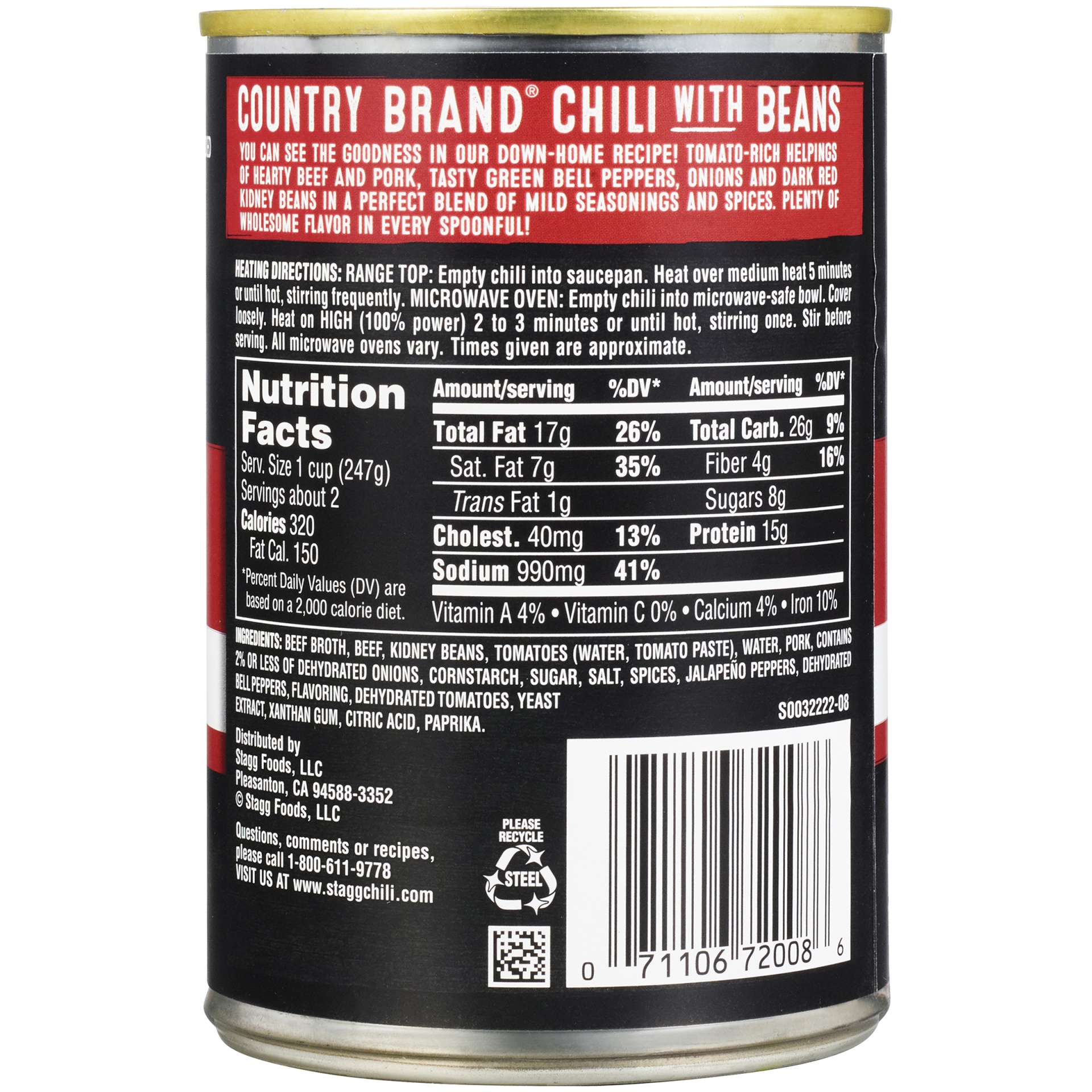 slide 6 of 6, Stagg Chili Country Brand Chili with Beans - 15oz, 15 oz