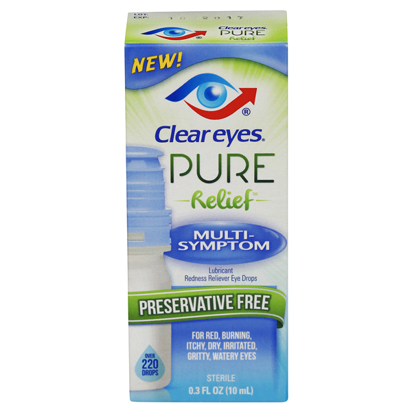 slide 1 of 5, Clear Eyes Pure Relief Multi-Symptom, 0.34 oz