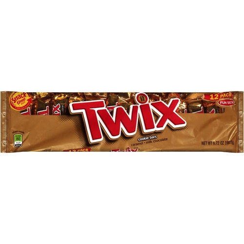 slide 1 of 1, Twix Fun Size Chocolate And Caramel Cookie Candy Bar, 12 ct