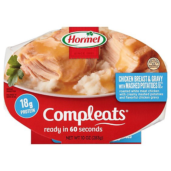 slide 1 of 1, Hormel Compleats Microwave Meals Homestyle Chicken Breast & Gravy With Mashed Potatoes - 10 Oz, 10 oz