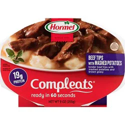 Hormel Compleats Microwave Meals Homestyle Beef Tips & Gravy With Mashed Potatoes - 9 Oz