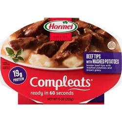 Hormel Compleats Microwave Meals Homestyle Beef Tips & Gravy With Mashed Potatoes - 9 Oz