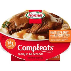 Hormel Compleats Microwave Meals Homestyle Roast Beef & Gravy With Mashed Potatoes - 9 Oz