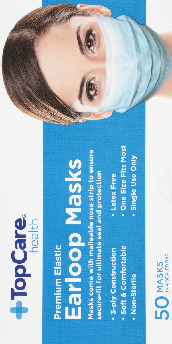 slide 6 of 9, TopCare Top Care Topcare Health Earloop Masks, 50 ct