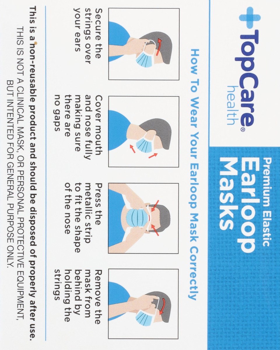 slide 2 of 9, TopCare Top Care Topcare Health Earloop Masks, 50 ct