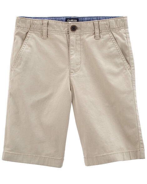 slide 1 of 2, Oshkosh Kid Stretch Chino Shorts Khaki 8, 1 ct