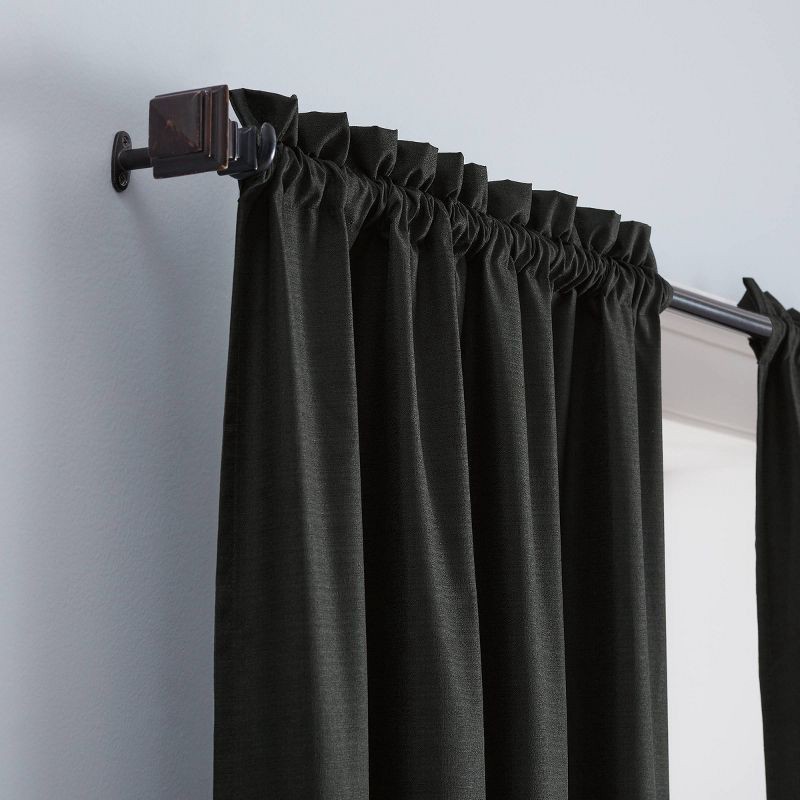 slide 2 of 9, 42"x63" Eclipse Blackout Braxton Thermaback Window Curtain Panel Black, 1 ct