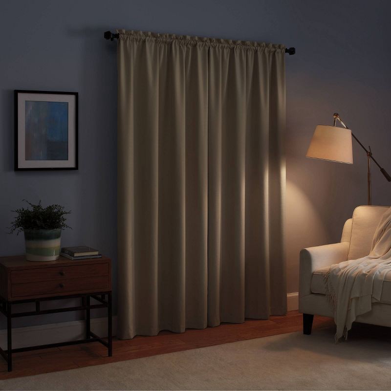 slide 4 of 9, 42"x63" Eclipse Blackout Braxton Thermaback Window Curtain Panel Black, 1 ct