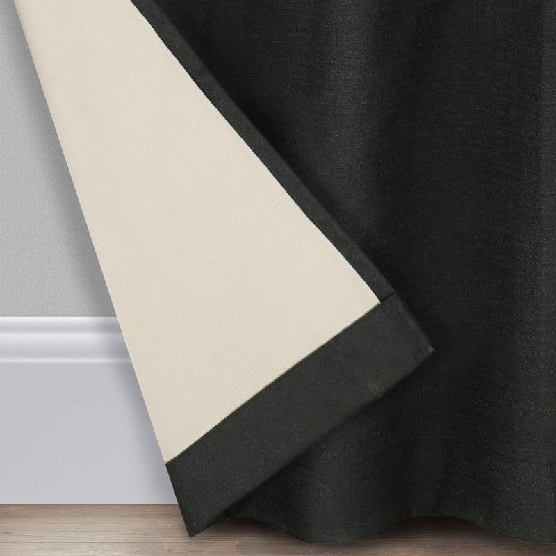 slide 5 of 9, 42"x63" Eclipse Blackout Braxton Thermaback Window Curtain Panel Black, 1 ct