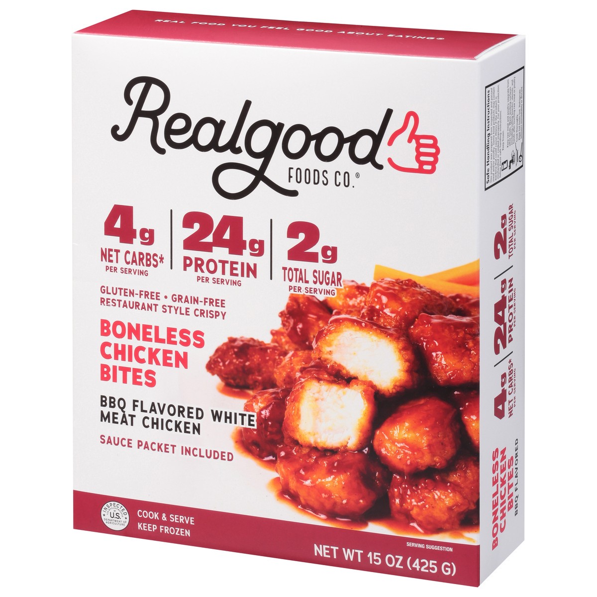 slide 12 of 14, Realgood Foods Co. Boneless BBQ Flavored White Meat Chicken Chicken Bites 15 oz, 15 oz