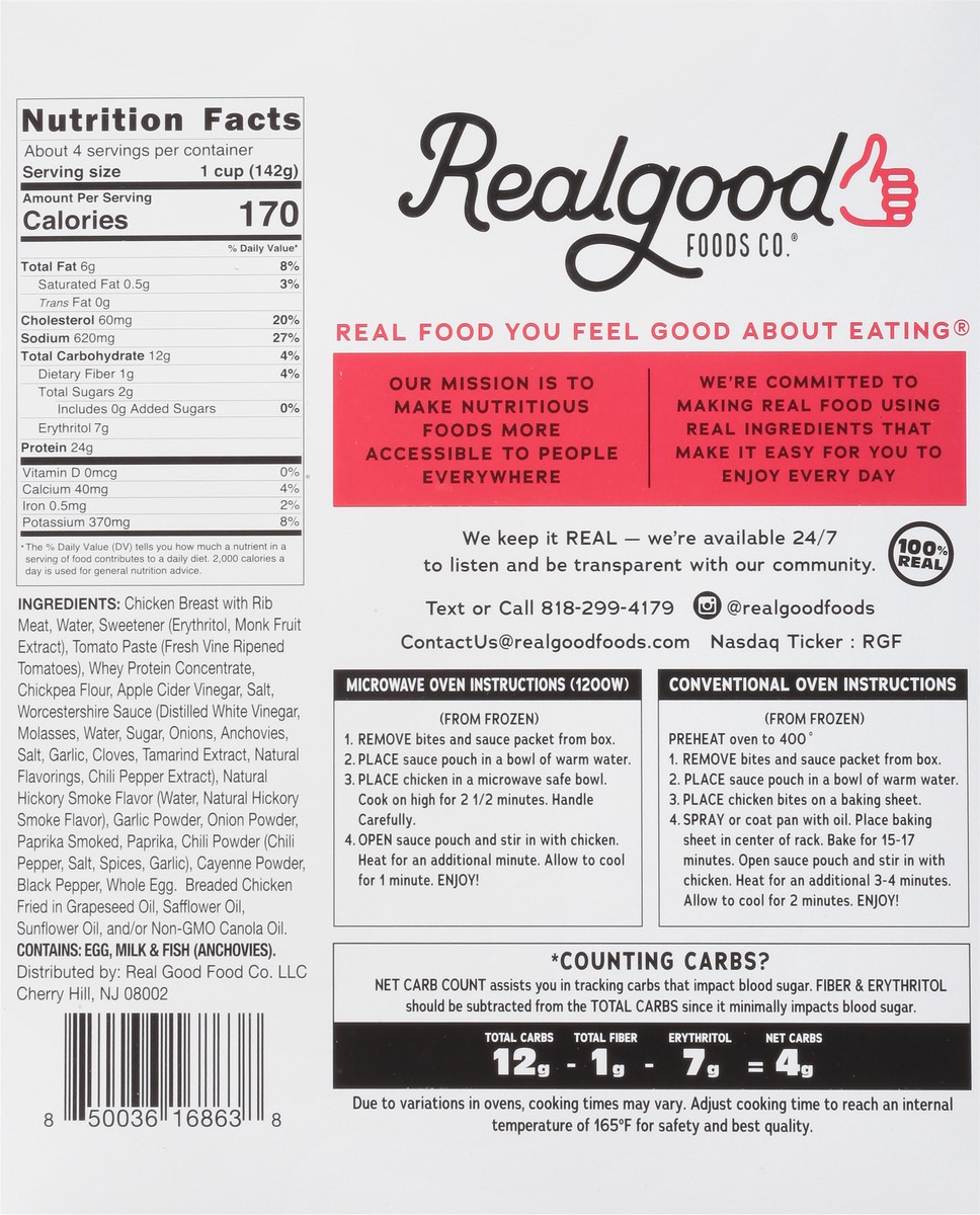 slide 13 of 14, Realgood Foods Co. Boneless BBQ Flavored White Meat Chicken Chicken Bites 15 oz, 15 oz