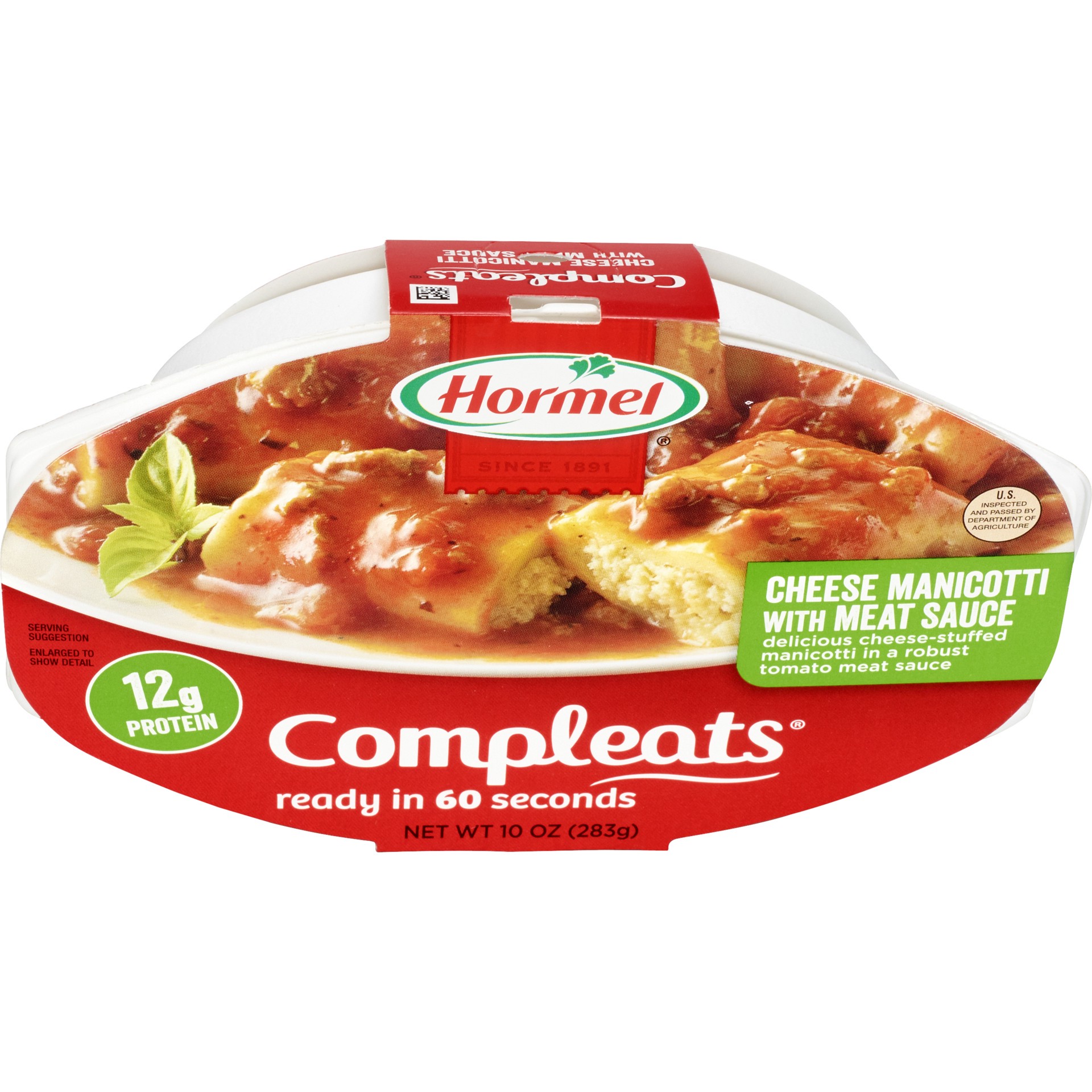 slide 1 of 6, HORMEL COMPLEATS Cheese Manicotti With Meat Sauce, 10 oz