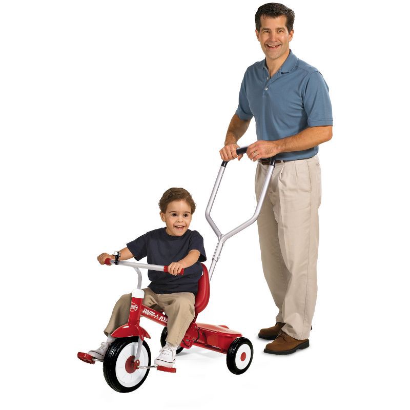 slide 6 of 9, Radio Flyer Steer and Stroll Trike - Red: Adjustable Seat, Steel Frame, EVA Tires, 1 ct