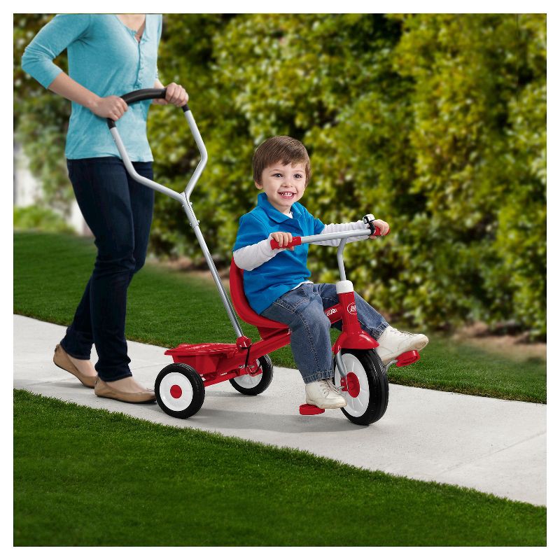 slide 8 of 9, Radio Flyer Steer and Stroll Trike - Red: Adjustable Seat, Steel Frame, EVA Tires, 1 ct