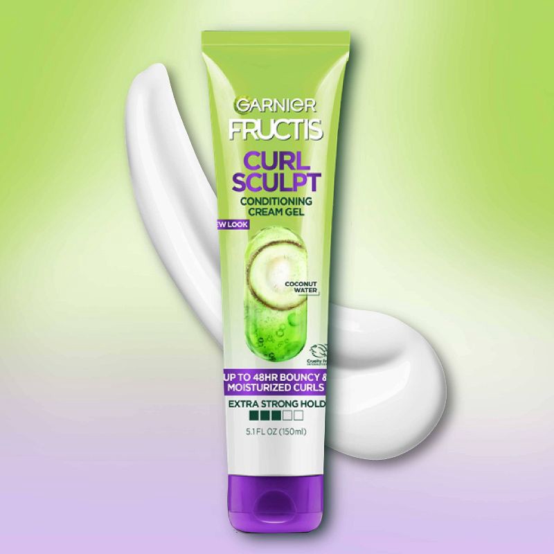 slide 2 of 8, Garnier Fructis Style Curl Sculpt Conditioning Cream Gel - 5.1 fl oz, 5.1 fl oz