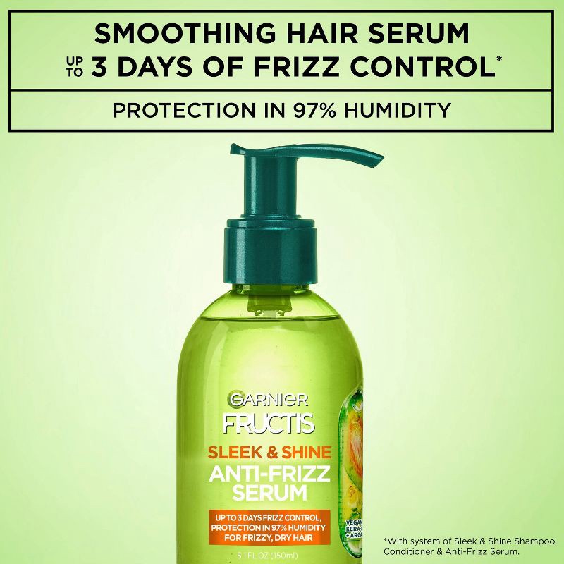 slide 3 of 10, Garnier Fructis Sleek & Shine Anti-Frizz Serum - 5.1 fl oz, 5.1 fl oz