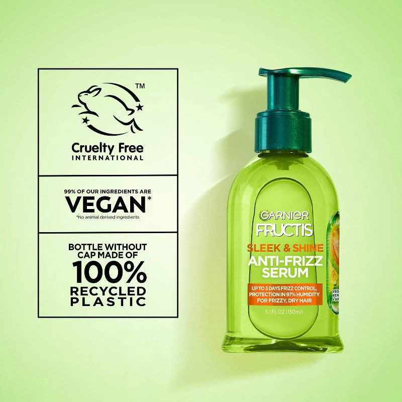 slide 8 of 10, Garnier Fructis Sleek & Shine Anti-Frizz Serum - 5.1 fl oz, 5.1 fl oz