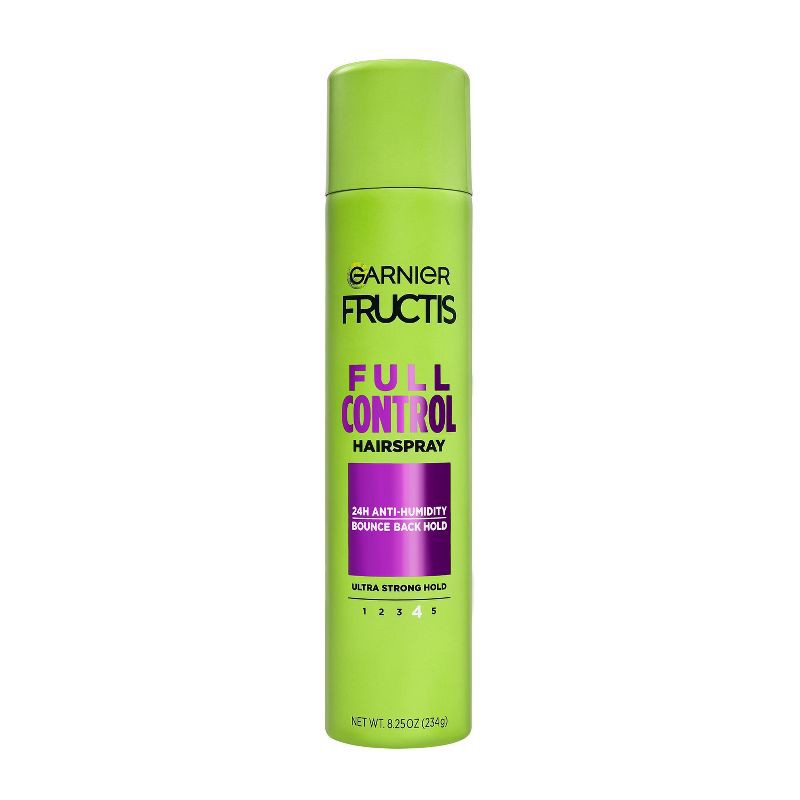 slide 1 of 10, Garnier Fructis Style Full Control Anti-Humidity Ultra Strong Hold Hairspray - 8.25oz: Paraben-Free, For All Hair Types, Aerosol, Daily Use, 8.25 oz