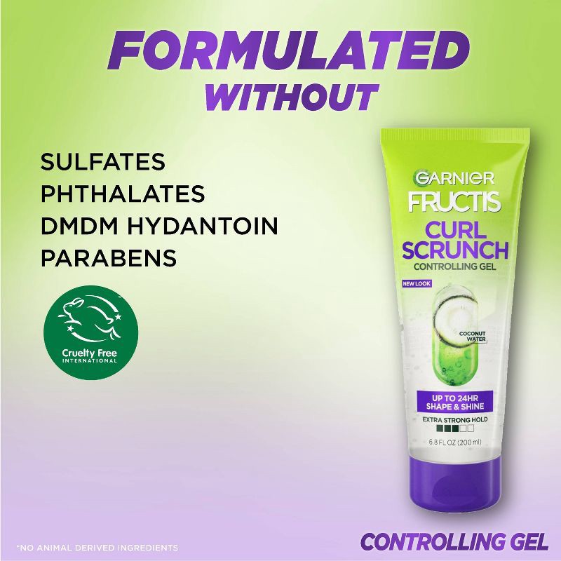 slide 9 of 9, Garnier Fructis Style Curl Scrunch Extra Strong Hold Controlling Gel - 6.8 fl oz, 6.8 fl oz