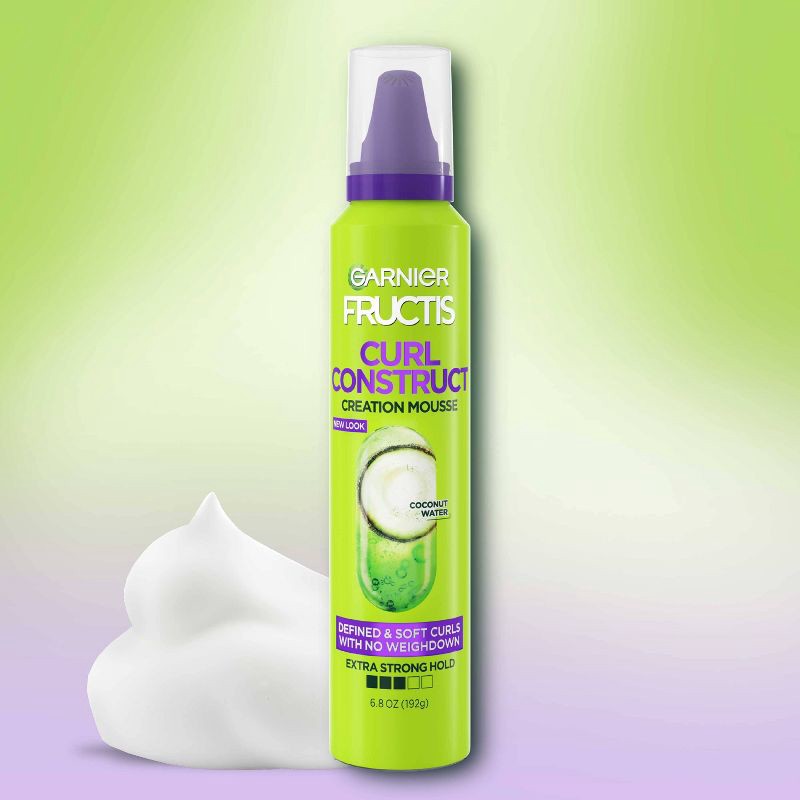 slide 2 of 9, Garnier Fructis Style Curl Construct Creation Hair Mousse - 6.8oz, 6.8 oz
