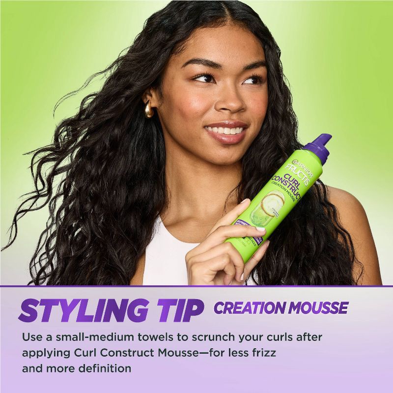 slide 6 of 9, Garnier Fructis Style Curl Construct Creation Hair Mousse - 6.8oz, 6.8 oz