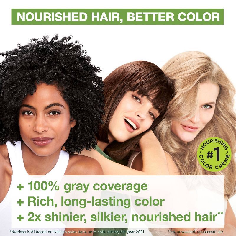 slide 3 of 9, Garnier Nutrisse Nourishing Permanent Hair Color Creme - 30 Darkest Brown, 1 ct