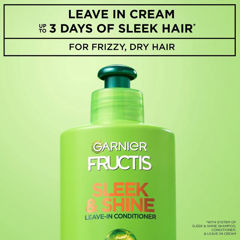 slide 2 of 10, Garnier Fructis Sleek & Shine Intensely Smooth Leave-In Conditioning Cream - 10.2 fl oz, 10.2 fl oz