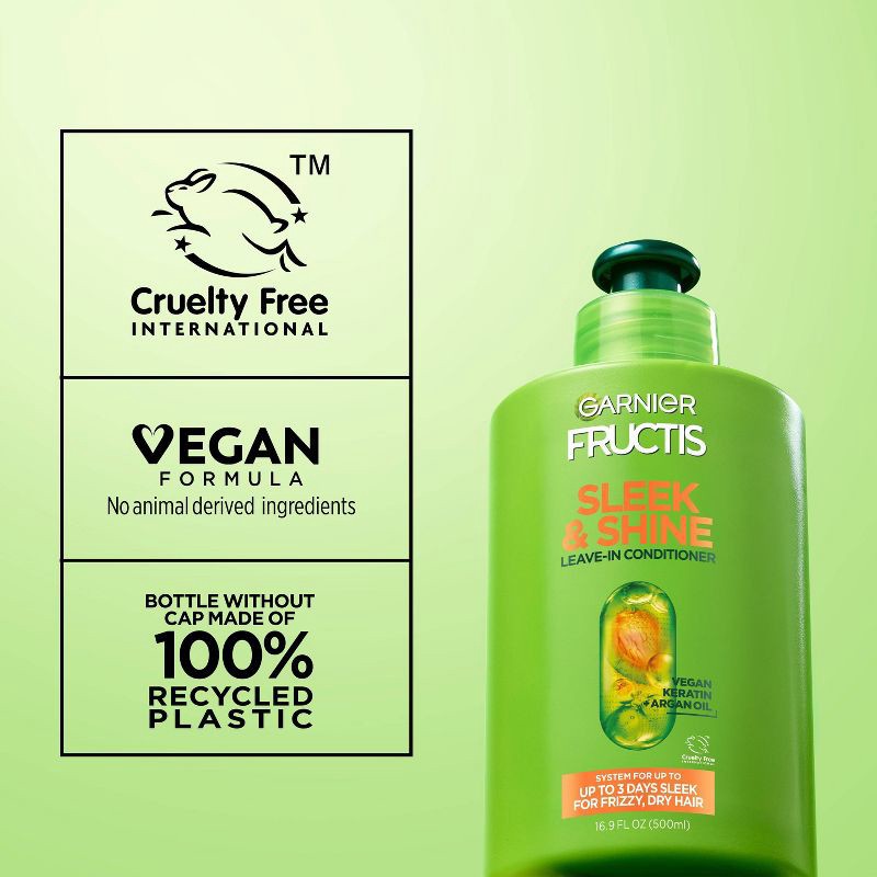 slide 7 of 10, Garnier Fructis Sleek & Shine Intensely Smooth Leave-In Conditioning Cream - 10.2 fl oz, 10.2 fl oz