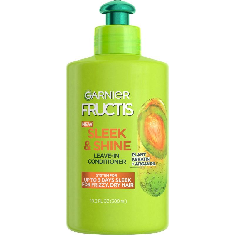 slide 1 of 10, Garnier Fructis Sleek & Shine Intensely Smooth Leave-In Conditioning Cream - 10.2 fl oz, 10.2 fl oz