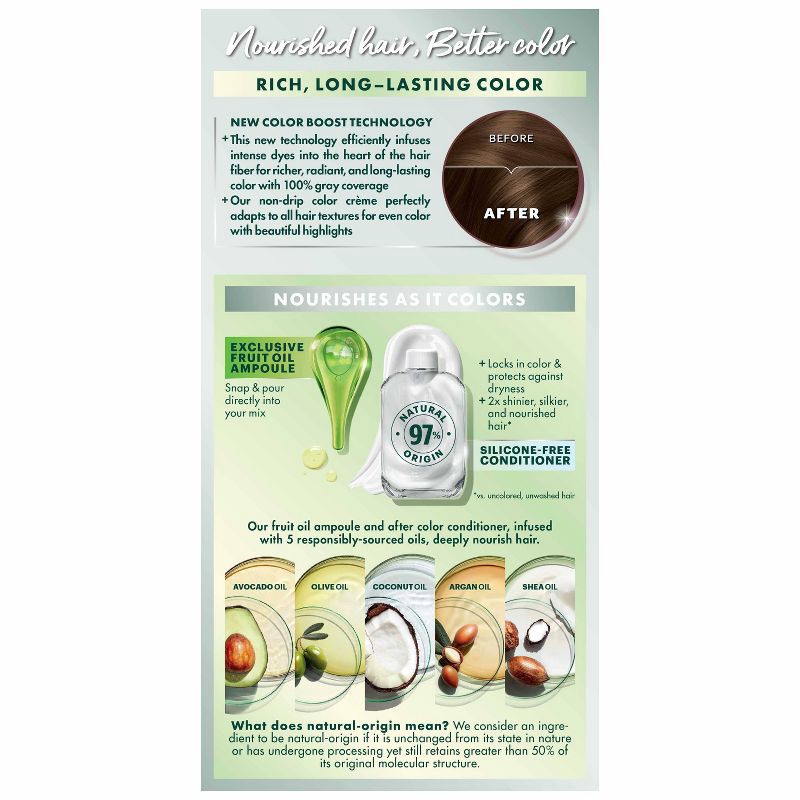 slide 7 of 9, Garnier Nutrisse Nourishing Permanent Hair Color Creme - 50 Medium Natural Brown, 1 ct