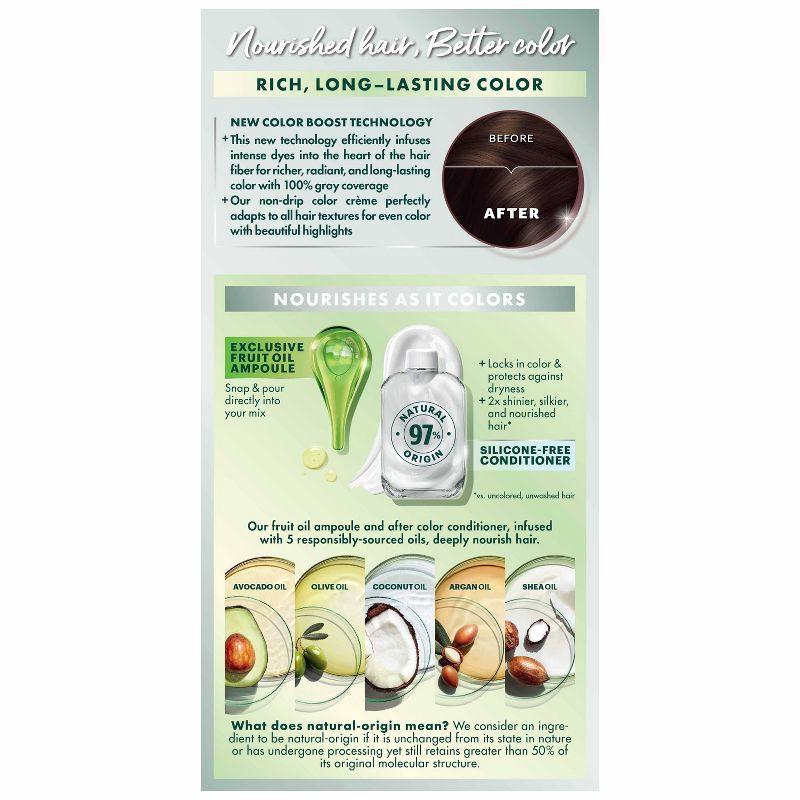 slide 4 of 7, Garnier Nutrisse Nourishing Permanent Hair Color Creme - 40 Dark Brown, 1 ct