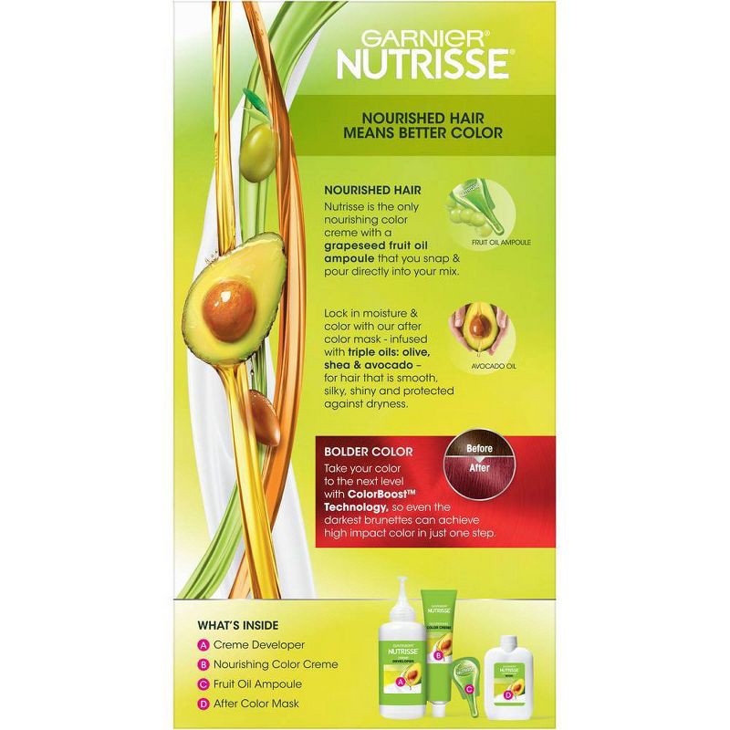 slide 2 of 14, Garnier Nutrisse Ultra Color Nourishing Color Creme - R3 Light Intense Auburn, 1 ct