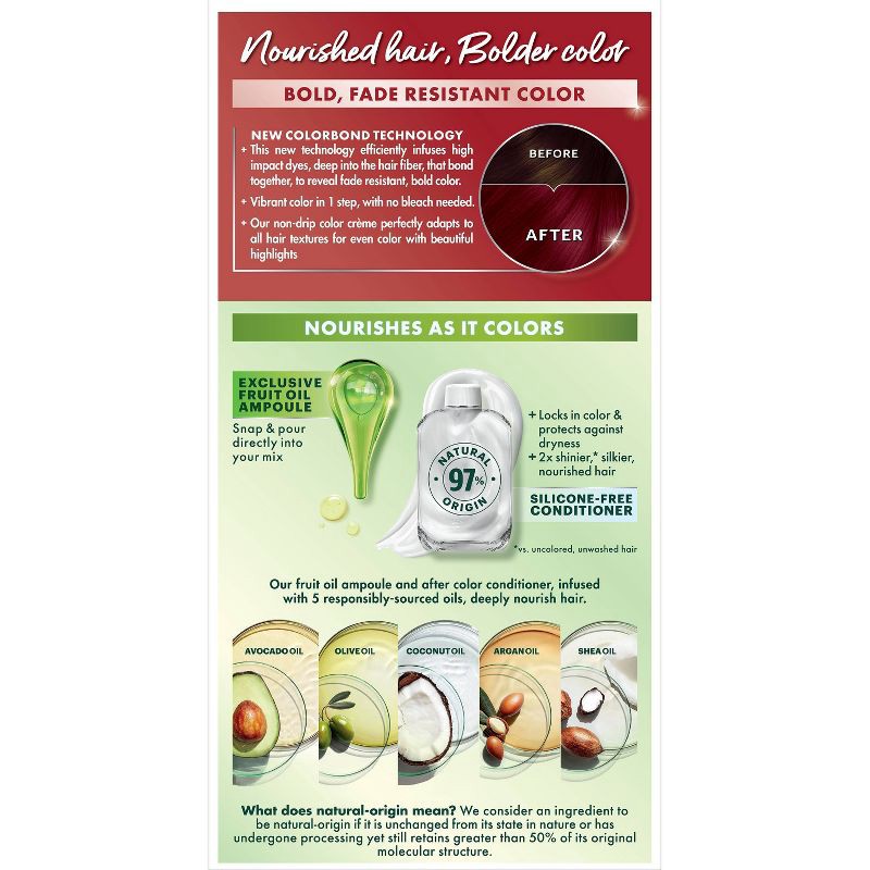 slide 11 of 13, Garnier Nutrisse Ultra Color Nourishing Color Creme - R2 Medium Intense Auburn, 1 ct