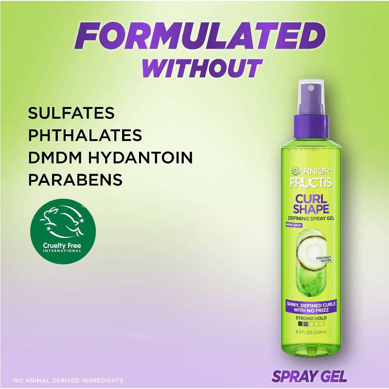 slide 9 of 9, Garnier Fructis Style Curl Shape Defining Spray Gel - 8.5 fl oz, 8.5 fl oz