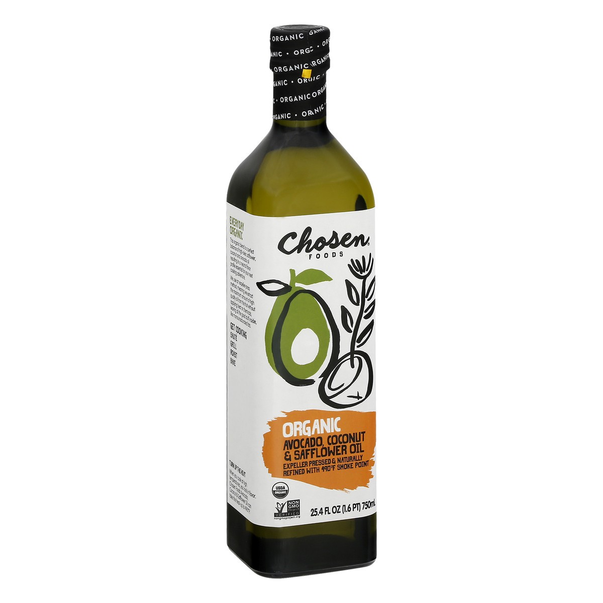 slide 9 of 9, Chosen Foods Organic Blended Oil, 750 ml