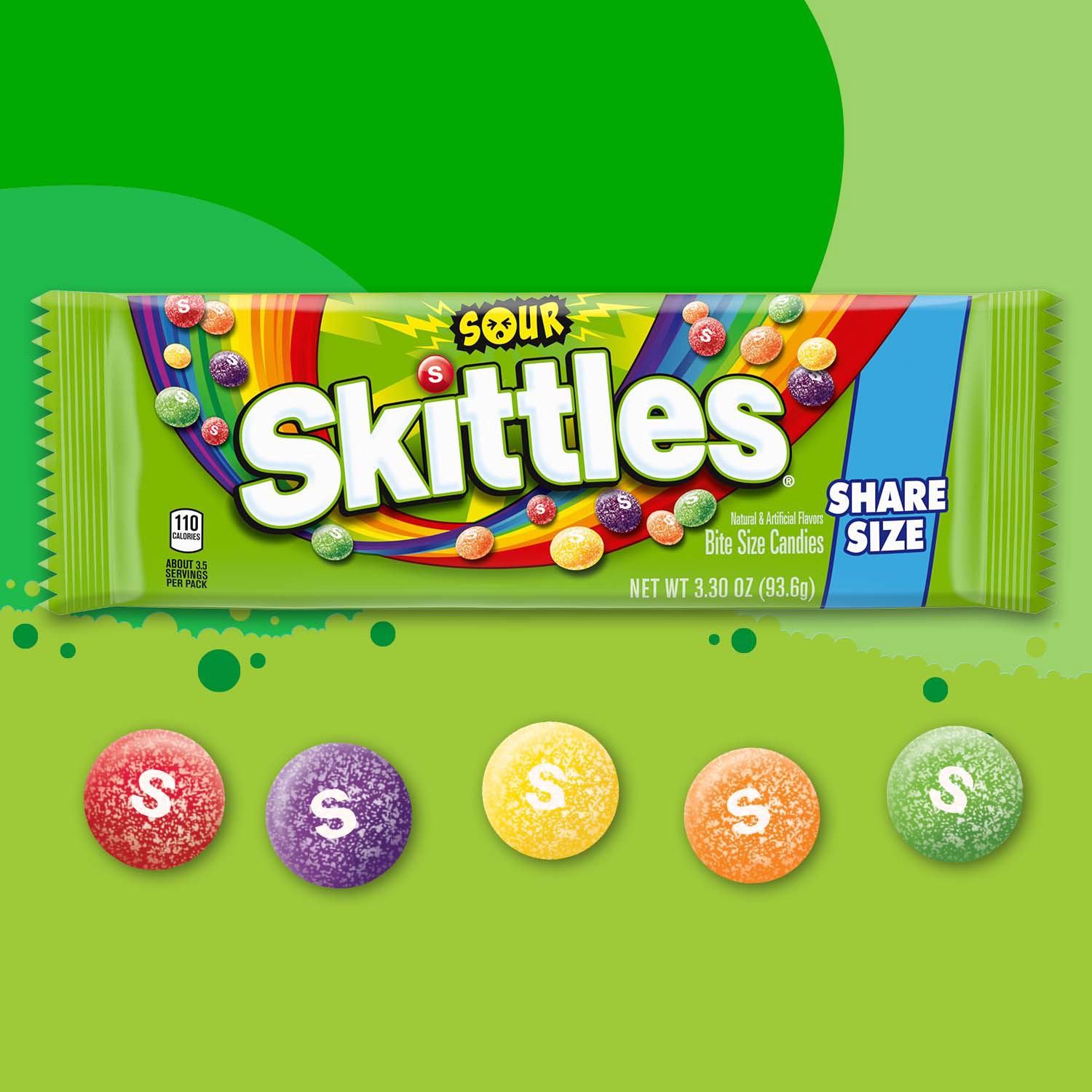 slide 6 of 8, SKITTLES Sour Candy, Share Size, 3.3 oz Bag, 3.3 oz