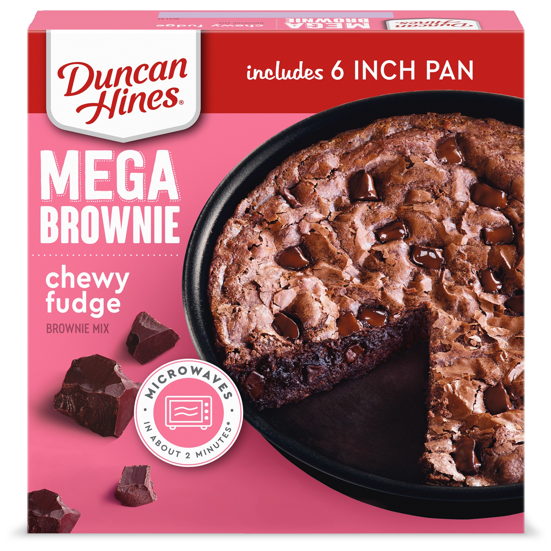 slide 1 of 5, Duncan Hines Mega Chewy Fudge Brownie Mix, 7.2 oz., 7.7 oz