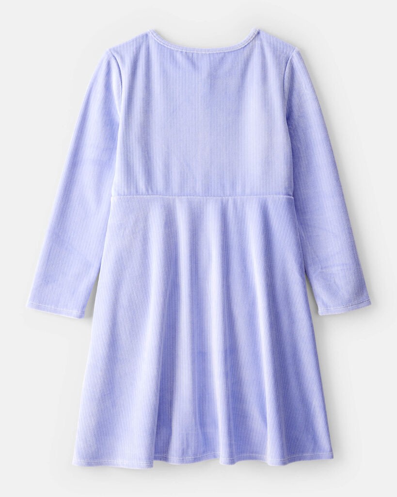 slide 3 of 3, Oshkosh Girls Cozy Rib Dress - Blue Lavender 5, 1 ct