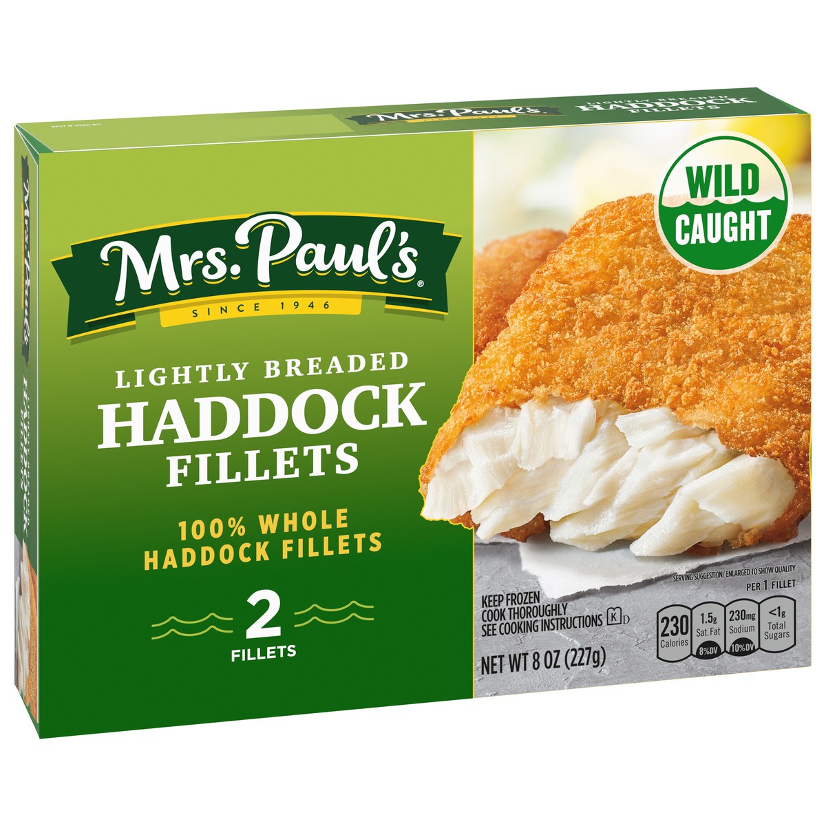 slide 3 of 7, Mrs. Paul's Lightly Breaded Haddock Fillets 2 ea, 2 ct