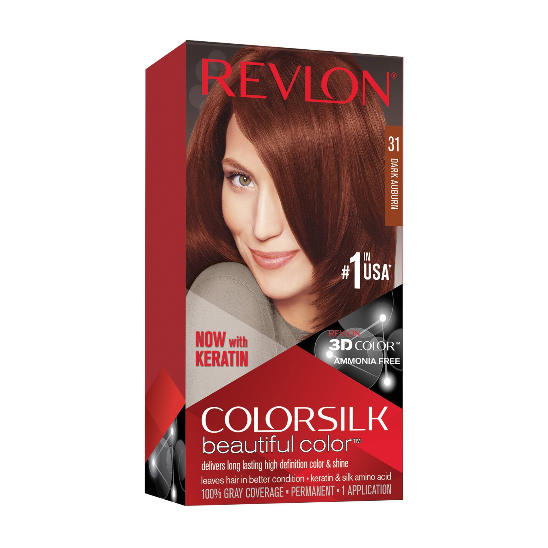 slide 1 of 5, Revlon ColorSilk Beautiful Permanent Hair Color - 4.4 fl oz - Dark Auburn - 1 kit, 1 ct