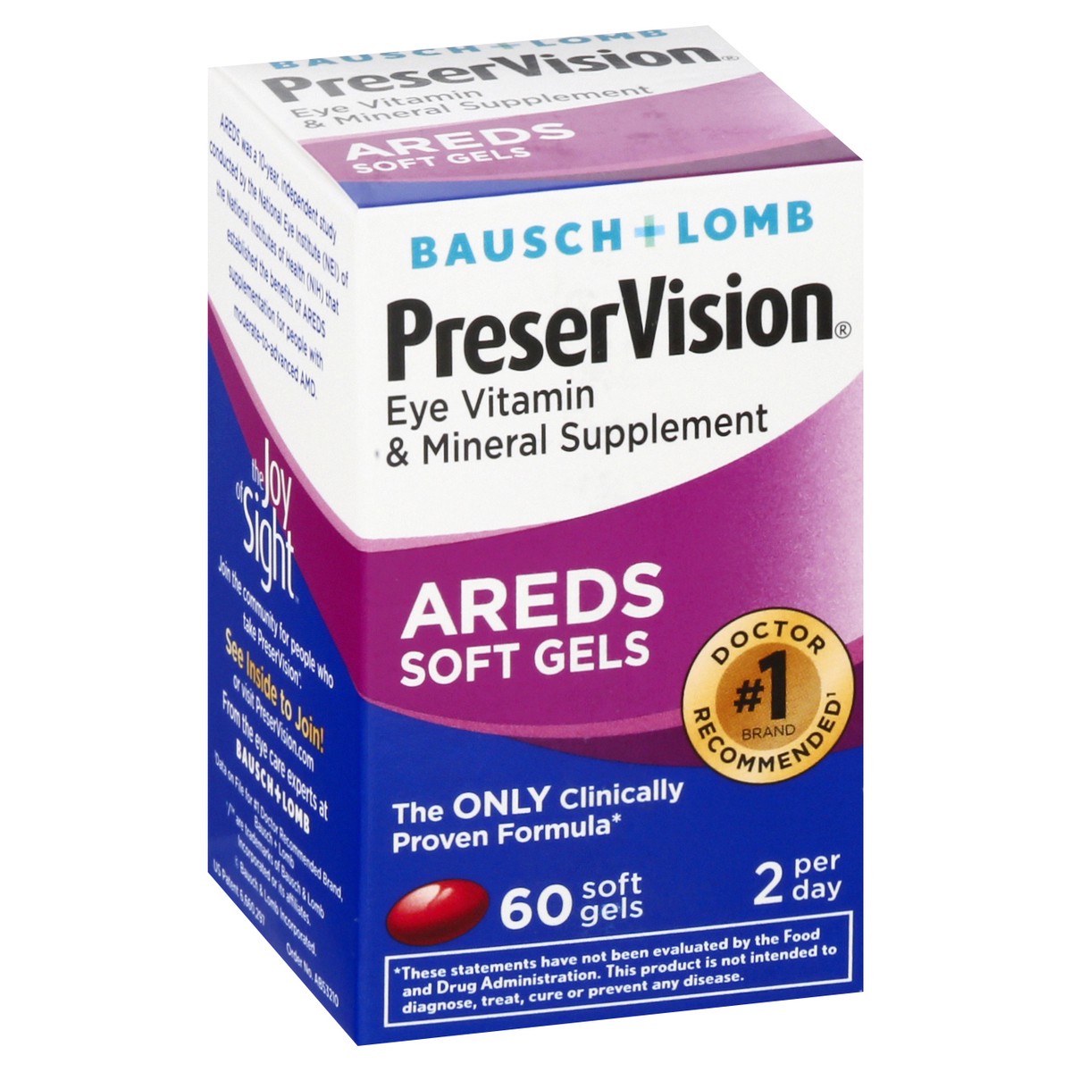 slide 3 of 13, Bausch & Lomb Preservision Prevision Eye Vitamn, 60 ct