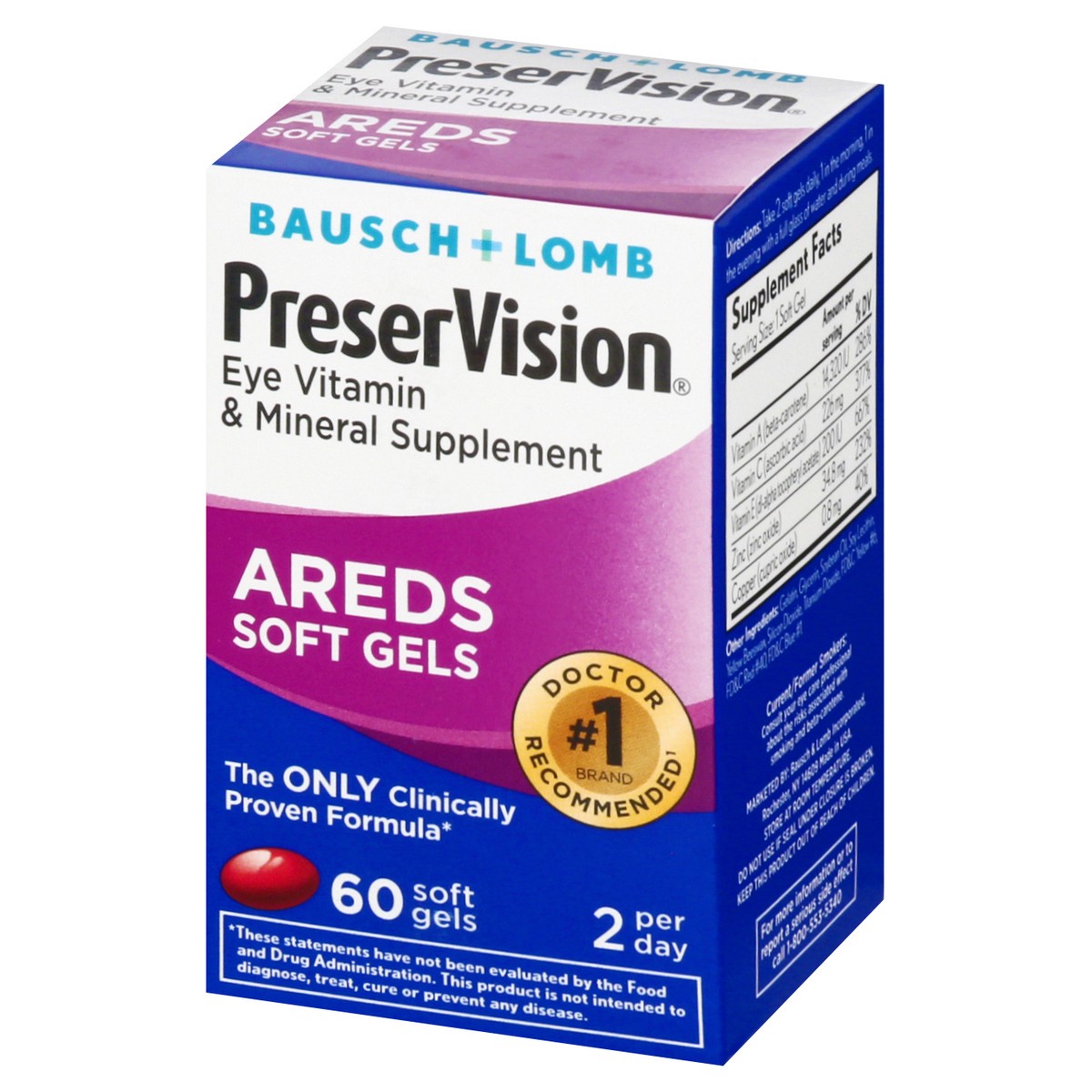 slide 4 of 13, Bausch & Lomb Preservision Prevision Eye Vitamn, 60 ct