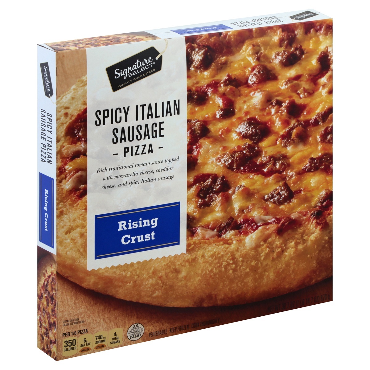 slide 1 of 7, Signature Select Rising Crust Spicy Italian Sausage Pizza 30.7 oz, 30.7 oz