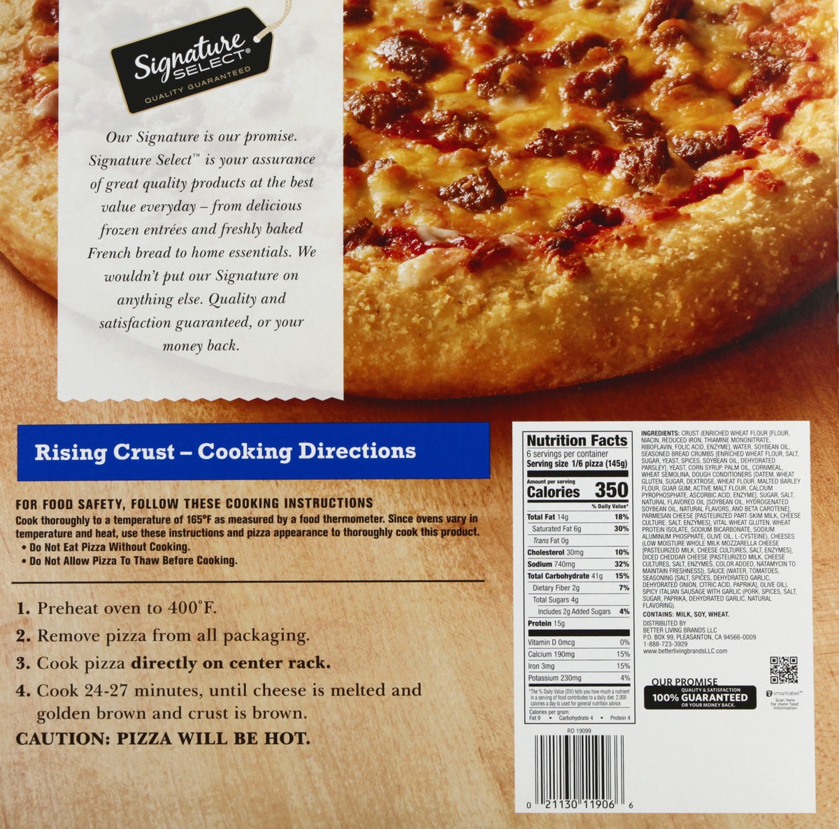 slide 3 of 7, Signature Select Rising Crust Spicy Italian Sausage Pizza 30.7 oz, 30.7 oz