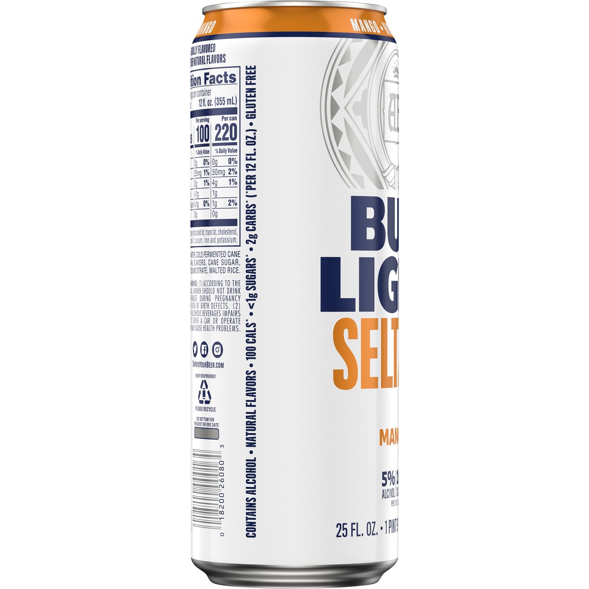 slide 3 of 7, Bud Light Seltzer Mango Hard Seltzer, 25 FL OZ Can, 12 oz