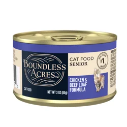 Boundless Acres Senior Wet Cat Food, Chicken and Beef, 3 oz