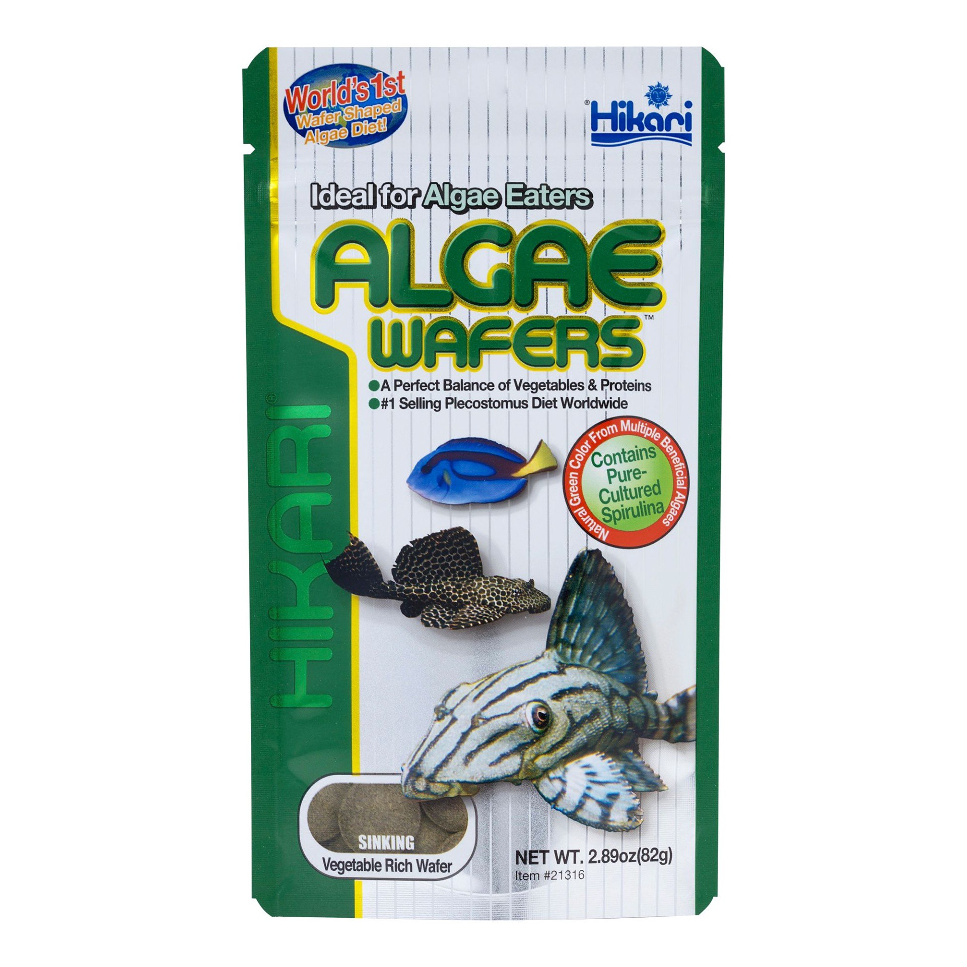 slide 1 of 1, Hikari Tropical Algae Wafers for Plecostomus & Algae Eaters, 2.89 oz