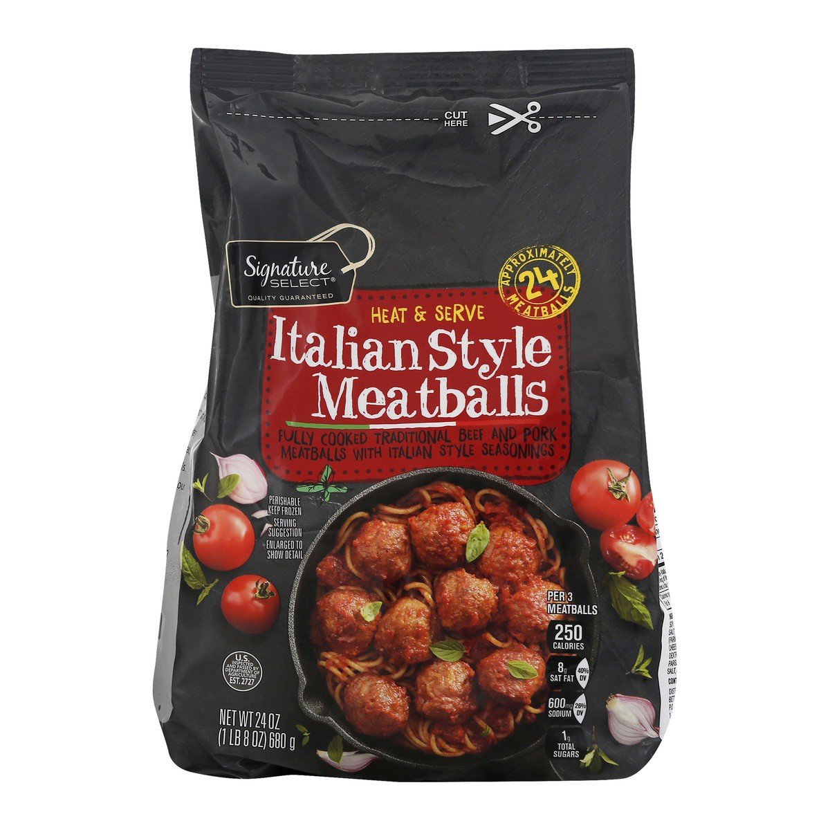 slide 1 of 7, Signature Select Turkey Meatballs Dinner Size 24 oz, 24 oz