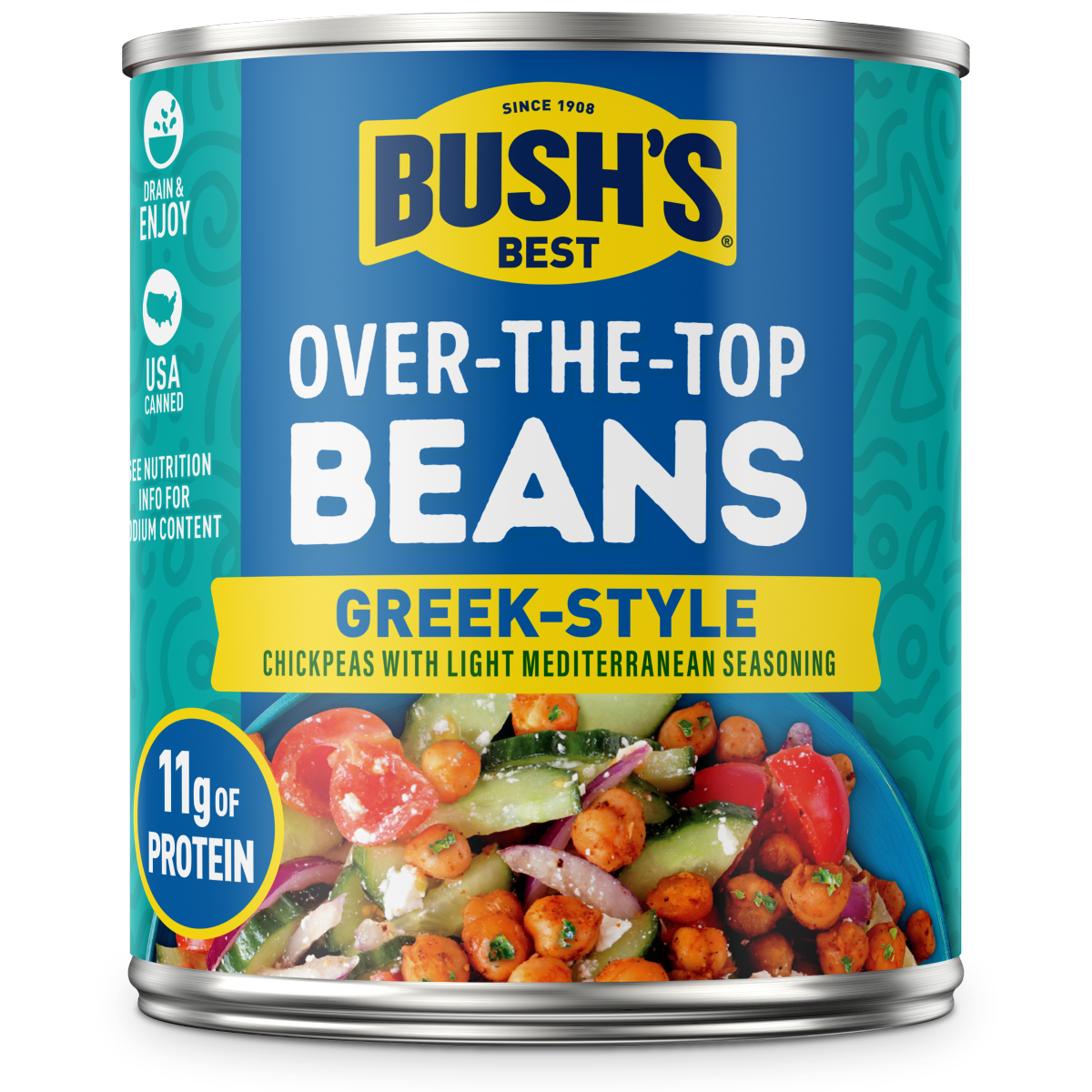slide 1 of 7, BUSHS Bush's Over-The-Top Greek Style Garbanzo Beans 8.3 oz, 8.3 oz